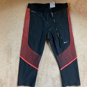 Red & Black Nike Capris